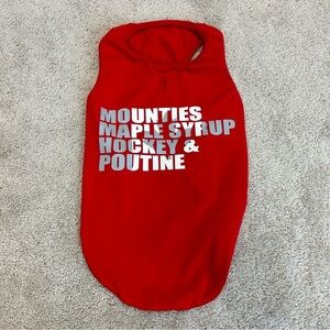 Bailey & Bella Small breed dog mounties maple syrup hockey & poutine top Sz L